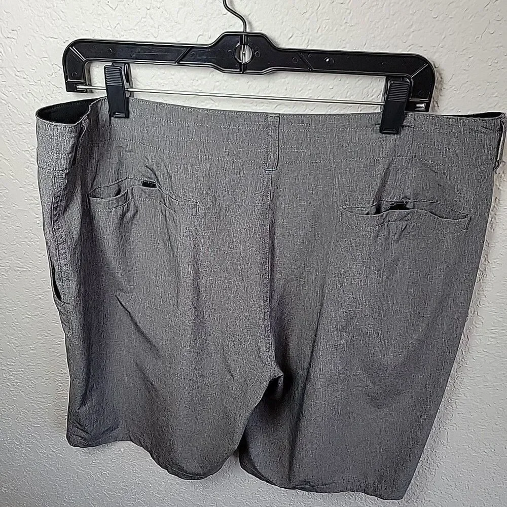 Arizona Jean Co Men’s Size 36 Gray Flat Front Stretch Golf Shorts Chino Casual